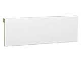 KGM Abdeckleiste für Fliesensockel – feuchtraumgeeignet in modernem Profil– MDF weiß foliert – Maße: 2400 x 19 x 100 mm – 1 Stück
