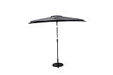 Jarka&Co 2,75m Halbrunder Patio Market Outdoor Regenschirm Gartenschirm mit Kurbel und Neigung für Wandbalkon, Anthrazit