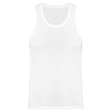 Kaerm Herren Unterhemd Classic Tank Top Baumwolle T-Shirt U-Ausschnitt Ärmellos Unterziehshirt Männer Body Atmungsaktiv Gr. L-4XL Weiß 4XL