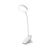 VHODFDIF Clip-Lampe Tischlampe Schlafsaal Schlafzimmer Nachttisch Spezielle Lade-Nachttischlampe Lernende Nachtleselampe Weiß
