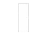 Vente-unique-Tür-Set - wendbar - Aluminium & Sicherheitsglas - 204 x 73 cm - Weiß - LOXTON