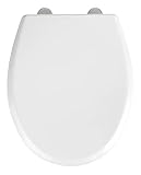WENKO WC-Sitz Gubbio, hygienischer Toilettensitz mit Absenkautomatik, stabiler WC-Deckel bis 350 kg belastbar, mit Fix-Clip Befestigung, aus antibakteriellem Duroplast, Weiß