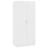 vidaXL Kleiderschrank mit 2 Türen Garderobenschrank Garderobe Schrank Dielenschrank Schlafzimmerschrank Weiß 80x52x180cm Spanplatte