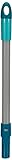 Leifheit Stahlstiel 43 cm Mini mit Click-System für verschiedene Reinigungsgeräte, Stiel mit Anti-Rutschkopf und 360° drehbarem Aufhängeloch, ideal für die Oberflächenreinigung