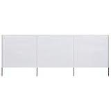 Somanki 3-teiliges Windschutzgewebe 400 x 160 cm Sandweiß, Zaun Sichtschutz, Sichtschutz Garten, Windschutz, Gartensichtschutz, Bauzaun Sichtschutz, Terassen S