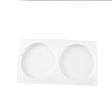 fhda Silikon-Backform, 2 Rundkuchen-förmige zylindrische Backzubehör, für Käse-Pudding Brownie-Kuchen-Mousse-Kuchen-Bäckerei-Formen Glatt (Color : White, Größe : 11.6x6.7 inch)