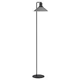 EGLO Stehlampe Abreosa, 1 flammige Stehleuchte, Standleuchte aus Metall in Schwarz, Grau, Wohnzimmerlampe, Lampe mit Tritt-Schalter, E27