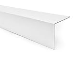 Quest PVC Winkelprofil Kunststoff Selbstklebend Kantenschutz Eckenschutz Eckleiste Winkelleiste, 20x20mm, 200cm, weiß