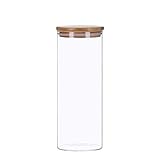 TALK-POINT Vorratsdosen aus Glas mit Bambusdeckel, Vorratsgläser, Glasbehälter | 350 ml - 2200 ml | luftdicht, Spülmaschinenfest, Mottensicher (1800 ml)