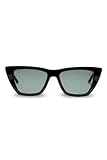 PAUL VALENTINE Sonnenbrille -Sofia Black- Made in Italy Cateye-Sonnebrille Damen mit 100% UV-Sonnen-Schutz (UV400) und Acetat-Rahmen in Schwarz