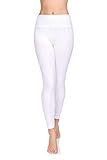 Soft Sail Damen Leggings, hohe Taille, Bauchkontrolle, weiche Baumwolle Gr. 40, weiß