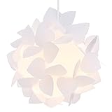 kwmobile DIY Puzzle Lampenschirm Ø26cm - Lampe Schirm 12 tlg. in Blütenoptik - Puzzlelampe kugelförmig Deckenleuchte - Deko zum Aufhängen in Weiß
