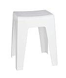 WENKO Badhocker Kumba, hochwertiger Hocker in modernem Design aus Kunststoff in schwerer Qualität, Sitzhocker belastbar bis 120 kg, ideal für Badezimmer und Gäste-WC (B x H x T) 38 x 47 x 32 cm, Weiß