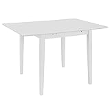 HINSD Tische Ausziehbarer Esstisch Weiß (80-120) x80x74 cm MDF Möbel