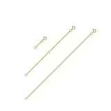 3 Stück Kettenverlängerung Gold Edelstahl, TUIOLUI 14k Vergoldete Verlängerungsketten aus Edelstahl für Halskette Fußkette Armband Schmuckherstellung, 2,5/10/15