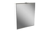 FACKELMANN LED Spiegelschrank Lima/Badschrank mit Soft-Close-System/Maße (B x H x T): ca. 60 x 73 x 15,5 cm/Möbel fürs WC oder Badezimmer/Korpus: Weiß/Front: Braun/Spiegel
