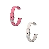 KAREN66 2 Stück Armband Kompatibel mit Fitbit Luxe Armband, Sport Silikon Uhrenarmband Replacement Wechselarmband Ersatzarmband für Fitbit Luxe (Rosa+Weiß)