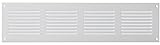 400x100mm Metal Weiß Lüftungsgitter mit Insektenschutz - Gitter für Belüftung - Abluftgitter