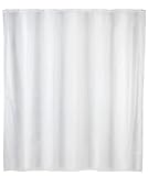 WENKO Anti-Schimmel Duschvorhang Weiß, Textil-Vorhang mit Antischimmel Effekt fürs Badezimmer, waschbar, wasserabweisend, mit Ringen zur Befestigung an der Duschstange, 180 x 200 cm