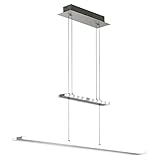 WOFI Pendelleuchte, 2-flammig Mission 1 x LED / 33 W, 10 x 150 x 90 cm, 3000 k, 2100 lm, Energieeffi, Nickel Matt/C