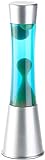 Lunartec Lavaleuchte: Lavalampe mit blauer Flüssigkeit & grünem Wachs, Glas & Aluminium (Magma Lampe)