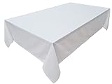 Hochwertige Tischdecke Tischwäsche aus 100% Baumwolle Kollektion Konzept, Farbe & Größe wählbar (Tischdecke - 120x200cm, Weiß)