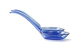 Tupperware Eleganzia Chinesischer Suppenlöffel (2) blau Häppchen Löffel !NEU!