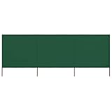 vidaXL Windschutzgewebe Faltbar Windschutz Sichtschutz Sonnenschutz Camping Balkon Terrasse Garten Zaun Strand 3-TLG. 400x160cm Grün