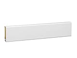 KGM Sockelleiste Modern – Weiß folierte MDF Fußbodenleiste – Maße: 2400 x 16 x 58 mm – 1 Stück