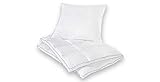 Matratzen Concord Sleepsy Bettwaren Set aus Bettdecke 155x220 cm, mit Kopfkissen 80x80 cm, Ganzjahresdecke für Sommer und Winter, kuschelig, weiß, Öko-Tex Standard 100