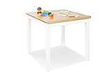 PINOLINO Kindertisch Fenna, aus massivem Holz, Tischhöhe 51 cm, für Kinder von 2 – 7 Jahren, weiß und klar lackiert