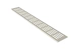 Lüftungsgitter Aluminium Stegblech Lüftung 80 mm x 1000 mm in Weiß pulverb