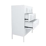 GLigeT Aktenschrank Nordische Metall-Aktenschränke for Büromöbel, breiter Eimerschrank, 4 Schubladen, Lagerschränke, Leichter Luxus-Wohnzimmerschrank Büroschrank (Color : White)
