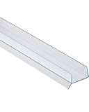 Gedotec Sockelprofil Sockelblendenprofil für 15, 16 mm Holzstärke mit Dichtungslippe zum Erneuern | Küchen-Dichtung Länge 2000 mm | Sockel-Abdichtungsprofil Kunststoff transparent Einbau-Kü