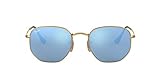 Ray-Ban Unisex Rb 3548n Sonnenbrille, Gold (Gestell: Gold,Gläser: leichtes blau 001/9O), Small (Herstellergröße: 48)
