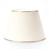 Hochwertiger Lampenschirm Stoffschirm creme mit Goldkante rund 32cm Chintz
