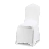 wolketon Stuhlhussen 6 Stück Universell Stuhlbezüge Elastik Moderne Stuhl Abdeckung Weiß