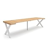 Skraut Home | Ausziehbarertisch | Multifunktionaler ausziehbarer | 300 | Für 14 Gäste | Massivholz Beine | Moderner Stil | E
