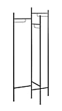 Haku-Möbel Garderobenständer, Metall, T 36 x B 70 x H 170 cm
