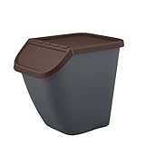 BranQ - Home essential – Mülltrennungssystem Pelikan zur Mülltrennung, Mülleimer 23 Ltr. mit abschließbarem Deckel, Kunststoff (PP) BPA-frei, Antrazit mit farbigem Deckel: Biomüll