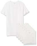 Amazon Essentials Herren Rundhals-Unterhemden aus Baumwolle, vielseitige Soft Basics, 6er-Pack, White, Larg