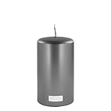 Fink Candle Stumpenkerze Metallic aus Paraffin in der Farbe Grau, Maße: 8cm x 8cm x 15cm, 123742