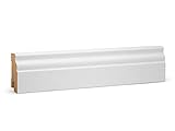 KGM Hamburger Sockelleiste Altberliner Profil – Weiß folierte MDF Fußbodenleiste – Maße: 2500 x 19 x 60 mm – 1 Stück