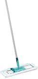 Leifheit rückenschonender Bodenwischer Profi XL micro Duo mit Stahlstiel 140cm, Wischmopp zum Lösen mit Fußklick, mit Bezug aus Mikrofaser für Fliesen und Laminat, 360° Drehgelenk, Click-Sy