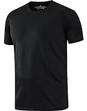 HOPLYNN 1er Mesh Funktionsshirt Herren Laufshirt Kurzarm Männer Schnelltrocknend Atmungsaktiv Sport Shirt Sportshirt Trainingsshirt Schwarz - XL