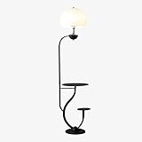 RAJYQODIS Acryl-Stehleuchte Mit Tablett, Einfache Und Moderne Kreativitäts-Stehlampe Mit 35 cm Glastablett, Acryl-Lampenschirm, Gute Lichtdurchlässigkeit