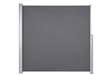 Home Trends® Alu-Seitenmarkise 180 x 400 cm - Anthrazit, Aluminium, ausziehbar Sichtschutz Markisen 280 g/㎡ Polyester, Windschutz & Sonnenschutz für Balkon, Garten, T