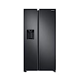 Samsung RS6GA8521B1/EG Side-by-Side Kühlschrank mit SpaceMaxTechnologie, 409 LiterKühlschrank, 225 Liter Gefriervolumen, 351 kWh/Jahr, Premium Black Steel