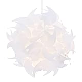 kwmobile DIY Puzzle Lampenschirm Ø36cm - Lampe Schirm mehrteilig Blütenoptik - Puzzlelampe kugelförmig Deckenleuchte - Deko zum Aufhängen in Weiß