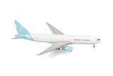 Herpa Modellflugzeug Maersk Air Cargo Boeing 777F - OY-MAC Maersk Swan, Miniatur im Maßstab 1:500, Sammlerstück, Flugzeug Modell ohne Standfuß, M